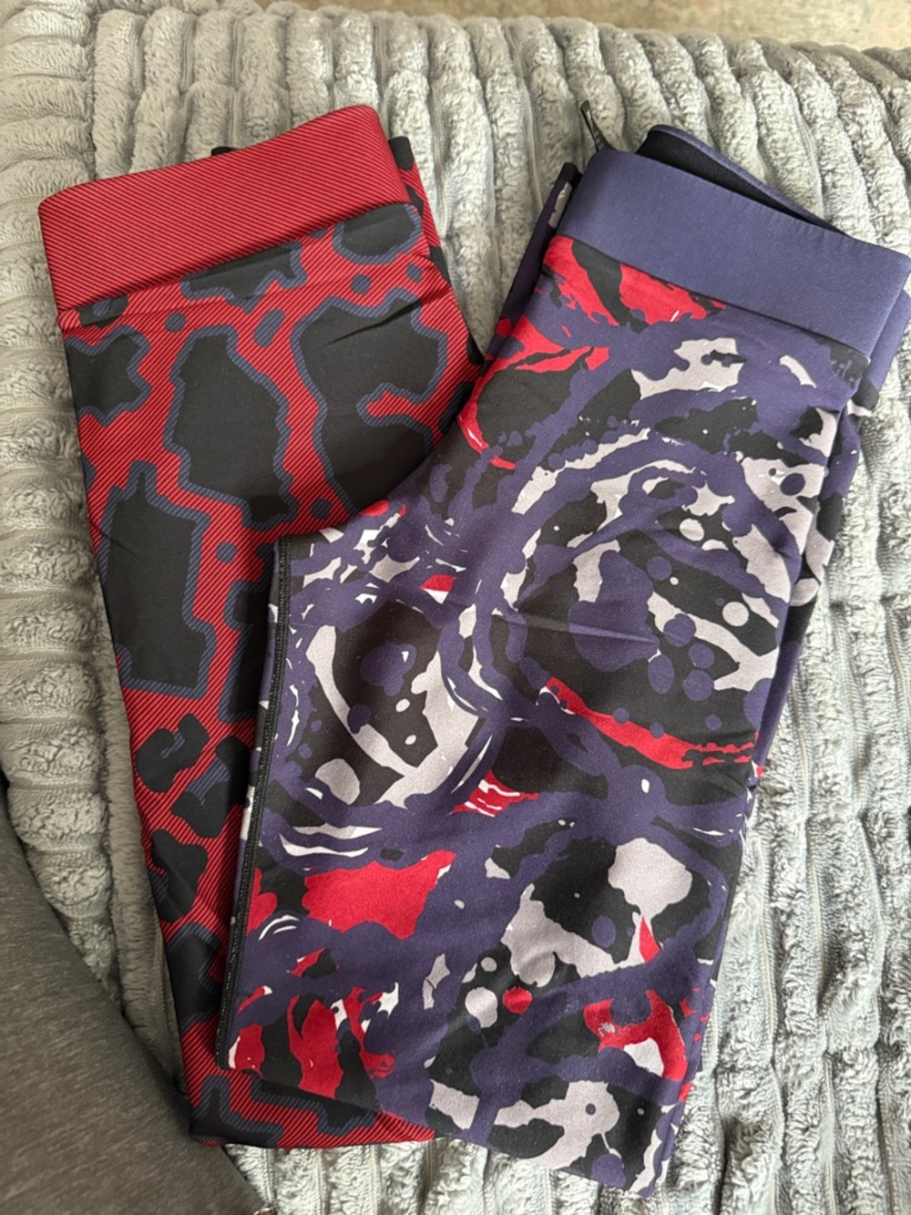 ultracor Red, Black and Purple Abstract Print Activewear.  You get both pairs!!!